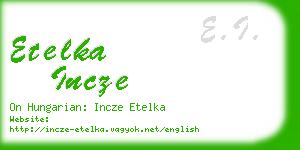 etelka incze business card
